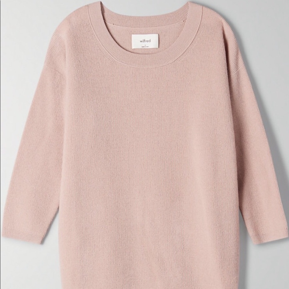 Aritzia Wilfred Balzac Sweater- Pink- Size XS